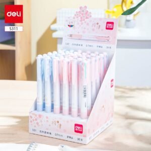 ديلي قلم حبر جاف كباس 4 ألوان - بدن أزرق/زهر لايت قبضة مطاط 0.7 مم - أزرق أحمر أسود أخضر - S311