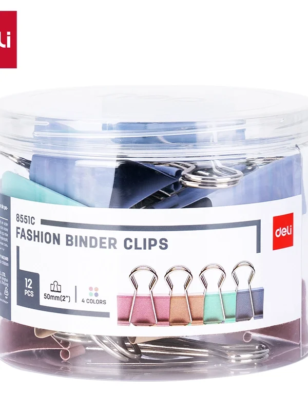 ديلي ملقط ورق - نمرة 1 - 50 مم - أحمر/أصفر/أخضر/أزرق - E8551C