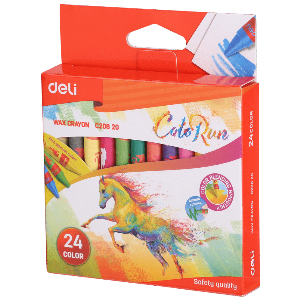 ec208204 ديلي أقلام تلوين شمع دائري - كالاران - 24 لون EC20820