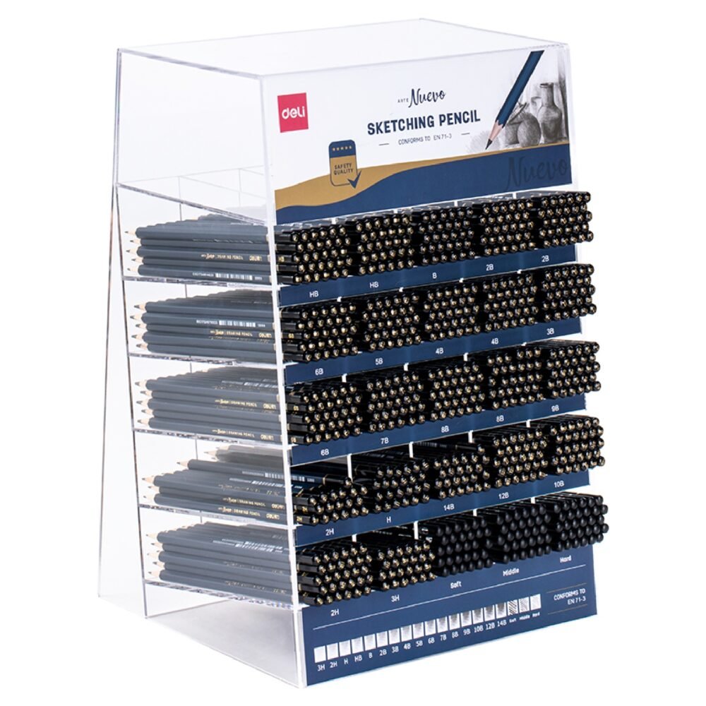 ديلي ستاند أقلام رصاص درجات خشب سداسي للرسم - أرت نويڤو HB بدن كحلي مع طبة - ES999