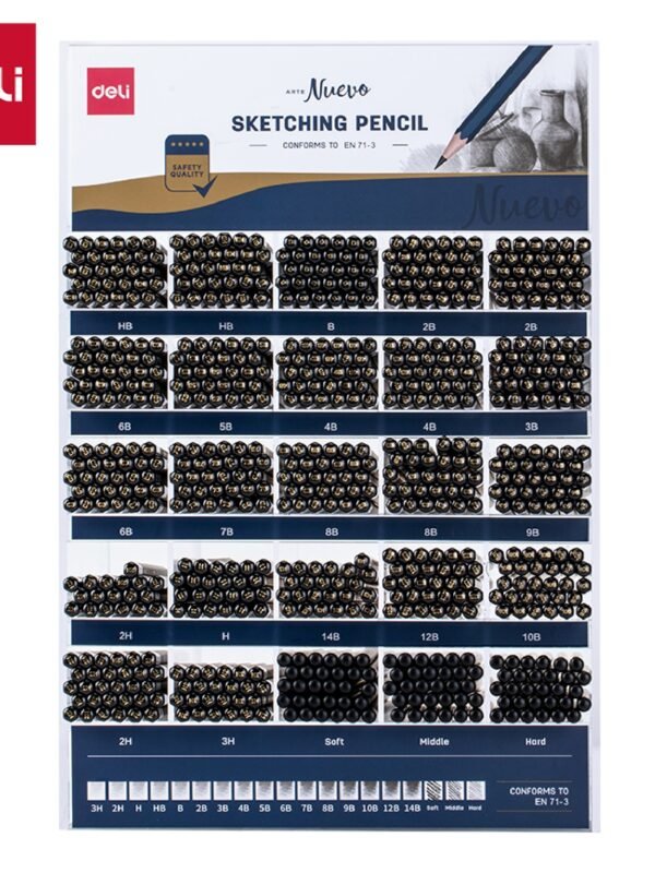 ديلي ستاند أقلام رصاص درجات خشب سداسي للرسم - أرت نويڤو HB بدن كحلي مع طبة - ES999