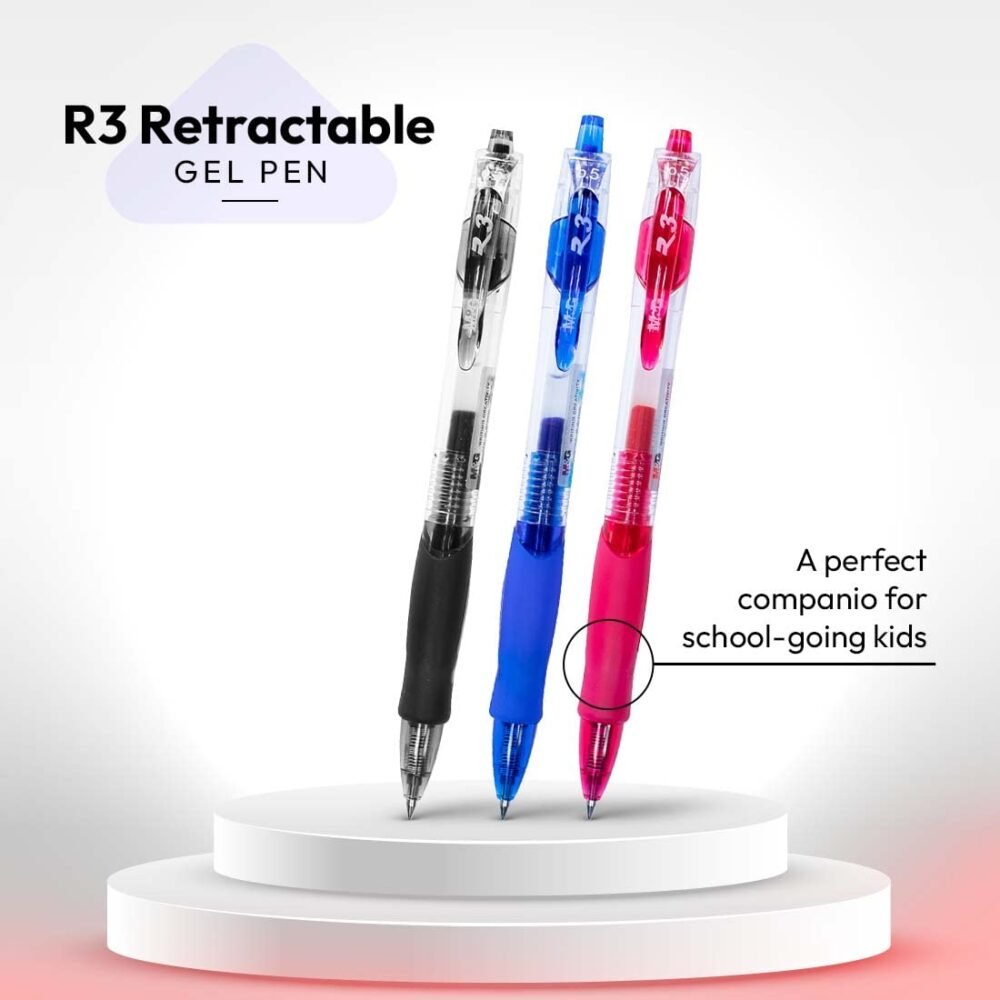 ديلي قلم حبر كباس - قبضة مطاط - 0.5 مم - ظرف 3 أقلام - (أزرق/أسود/أحمر) - EG08-3AS