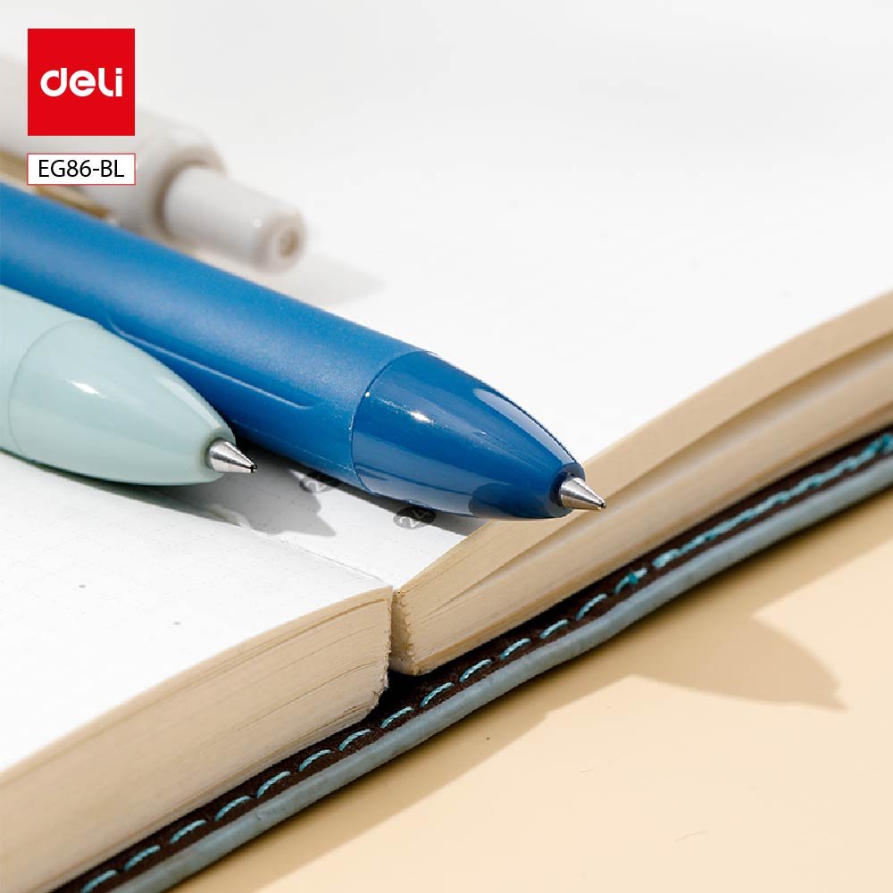 EG86-BL (3) ديلي قلم حبر جل كباس - 0.5 مم - بدن ملون - لون أزرق - EG86-BL