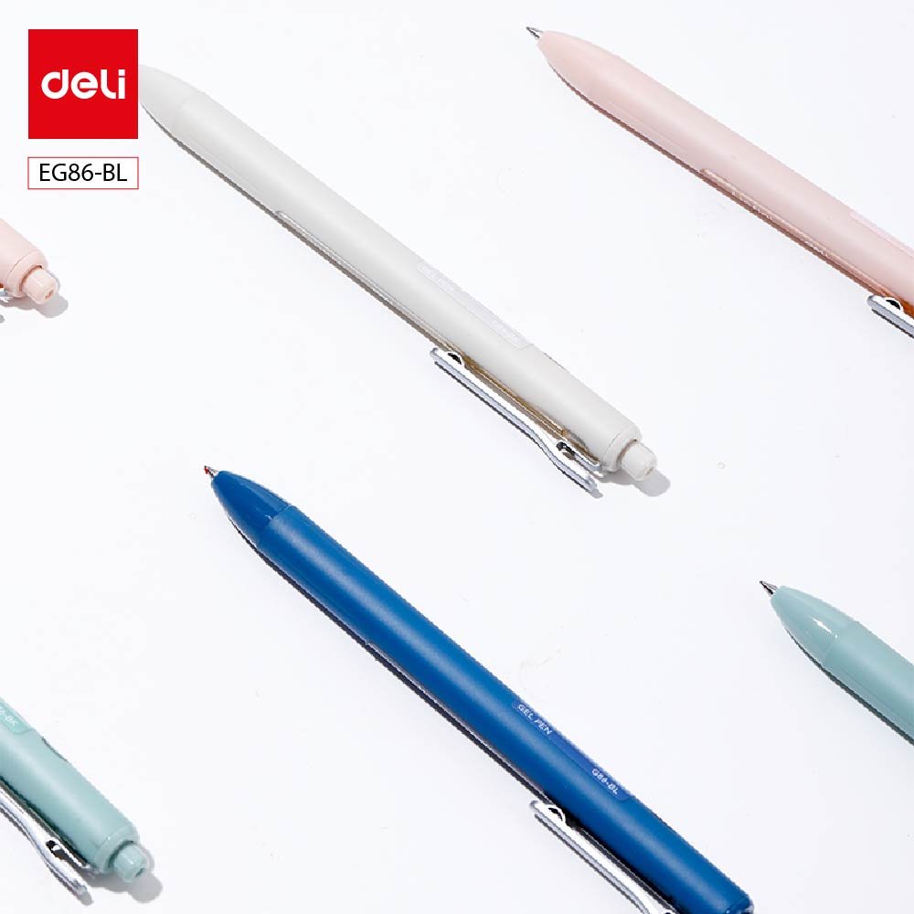 EG86-BL (4) ديلي قلم حبر جل كباس - 0.5 مم - بدن ملون - لون أزرق - EG86-BL