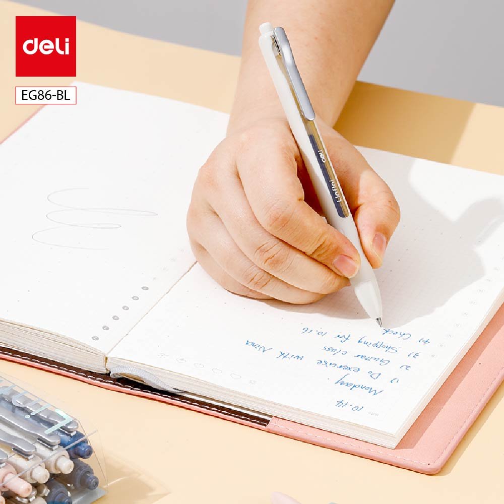 EG86-BL (5) ديلي قلم حبر جل كباس - 0.5 مم - بدن ملون - لون أزرق - EG86-BL