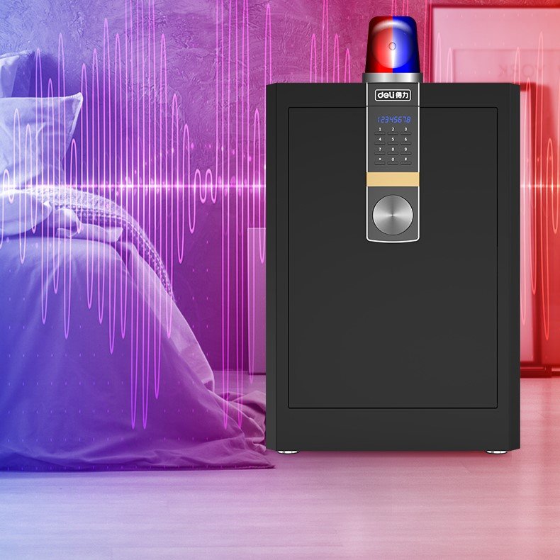 ديلي خزنة معدنية مقبض مخفي - حماية (أرقام -مفتاح) - 42.5 كغ - 38*43*71 سم - أسود - 4044ES