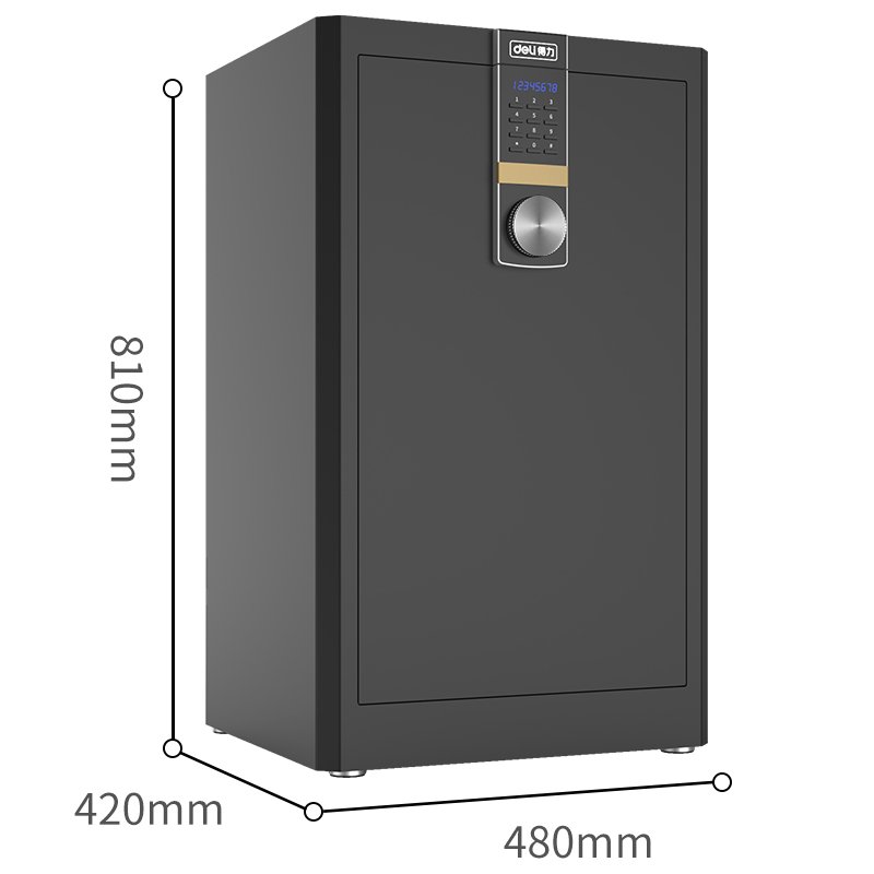 ديلي خزنة معدنية مقبض مخفي - حماية (أرقام -مفتاح) - 52.5 كغ - 42*48*81 سم - أسود - 4045ES