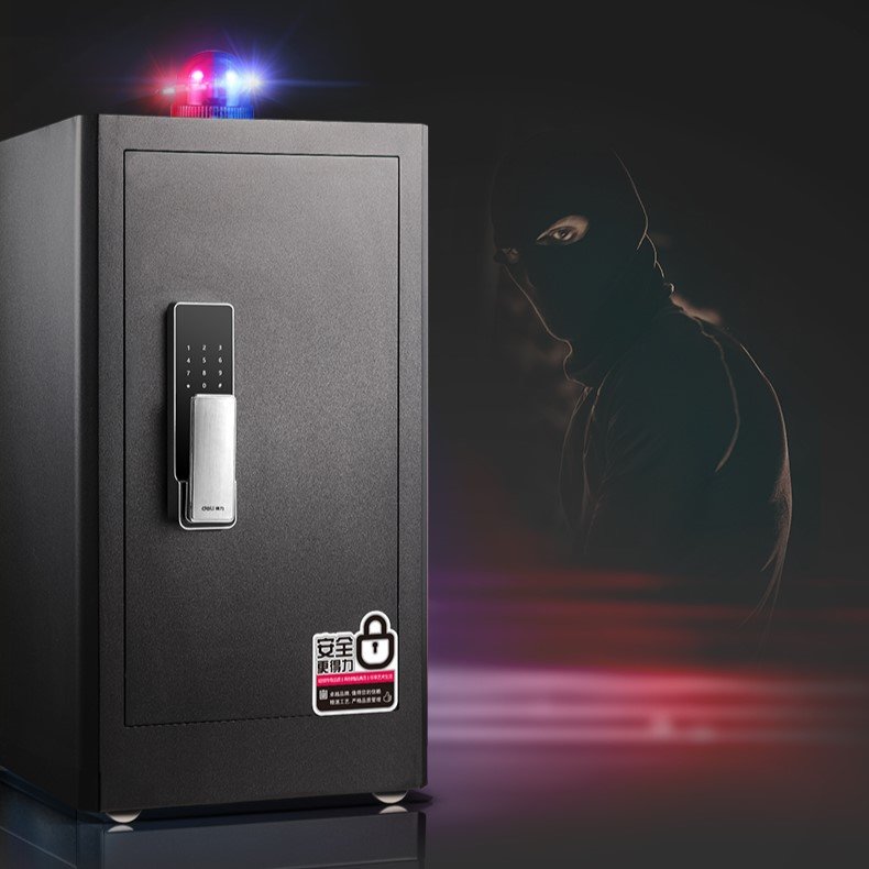 ديلي خزنة معدنية سميكة - حماية (أرقام -بصمة-مفتاح) - 88 كغ - 70*43*40 سم - أسود - 4117G