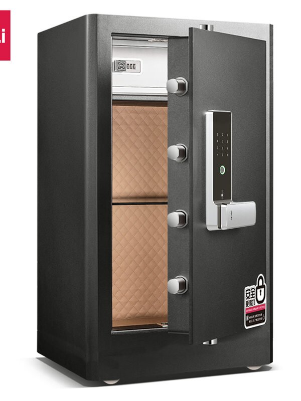 ديلي خزنة معدنية سميكة - حماية (أرقام -بصمة-مفتاح) - 88 كغ - 70*43*40 سم - أسود - 4117G