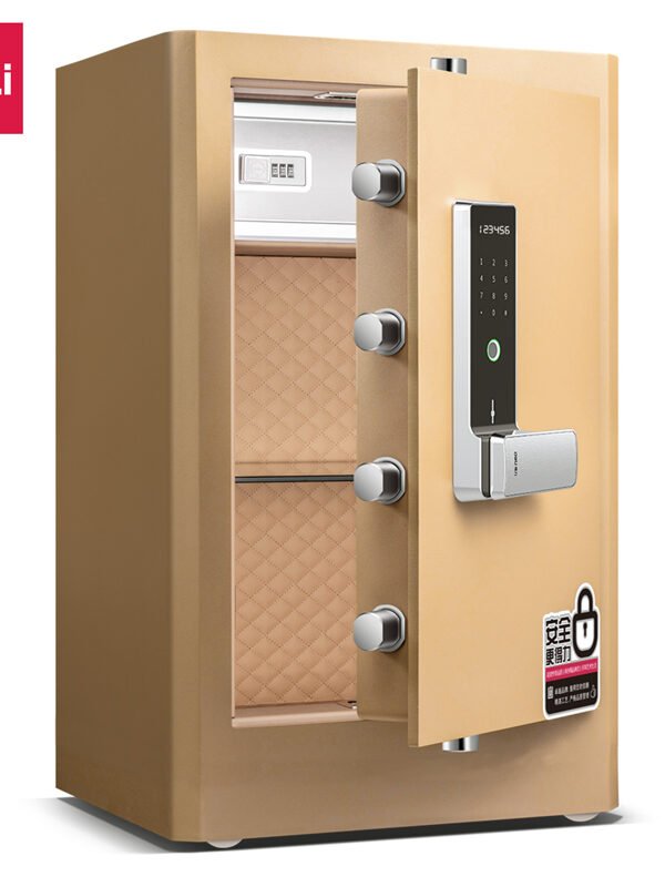 ديلي خزنة معدنية سميكة - حماية (أرقام -بصمة-مفتاح) - 97 كغ - 81*45*44 سم - ذهبي - 4118G