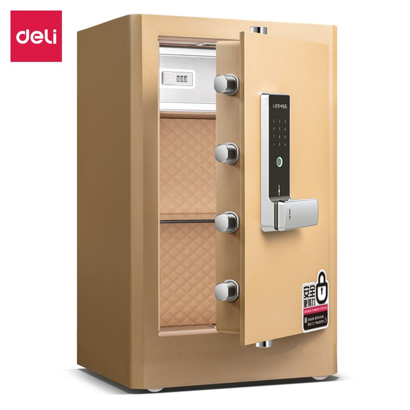 ديلي خزنة معدنية سميكة - حماية (أرقام -بصمة-مفتاح) - 97 كغ - 81*45*44 سم - ذهبي - 4118G
