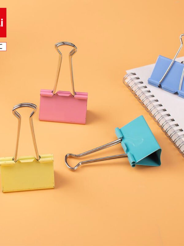 ديلي ملقط ورق - نمرة 1 - 50 مم - أحمر/أصفر/أخضر/أزرق - E8551C