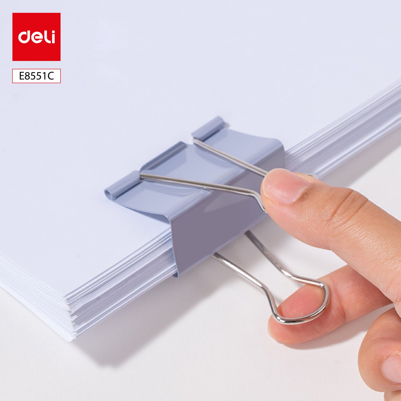 8551C (8) ديلي ملقط ورق - نمرة 1 - 50 مم - أحمر/أصفر/أخضر/أزرق - E8551C