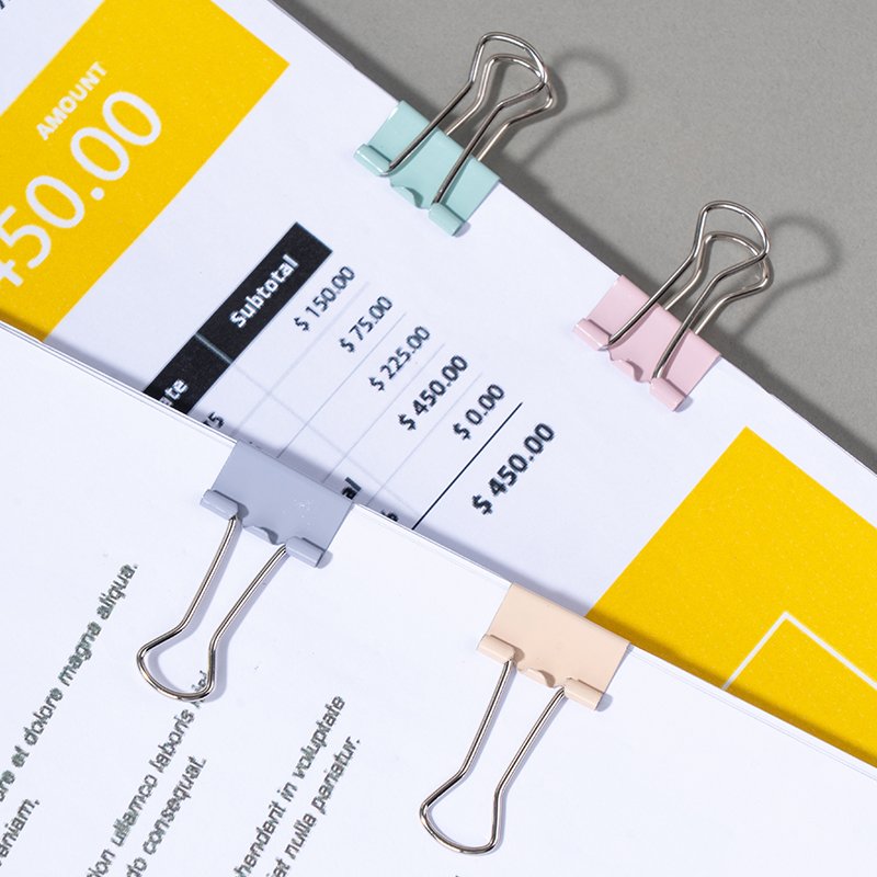 ديلي ملقط ورق - نمرة 5 - 19 مم - أحمر/أصفر/أخضر/أزرق - E8555C