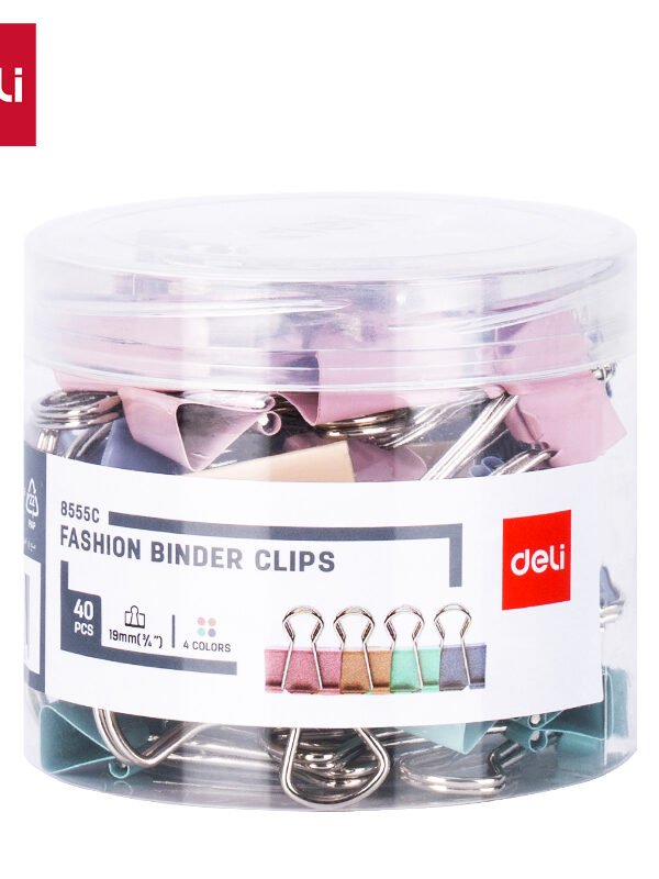 ديلي ملقط ورق - نمرة 5 - 19 مم - أحمر/أصفر/أخضر/أزرق - E8555C