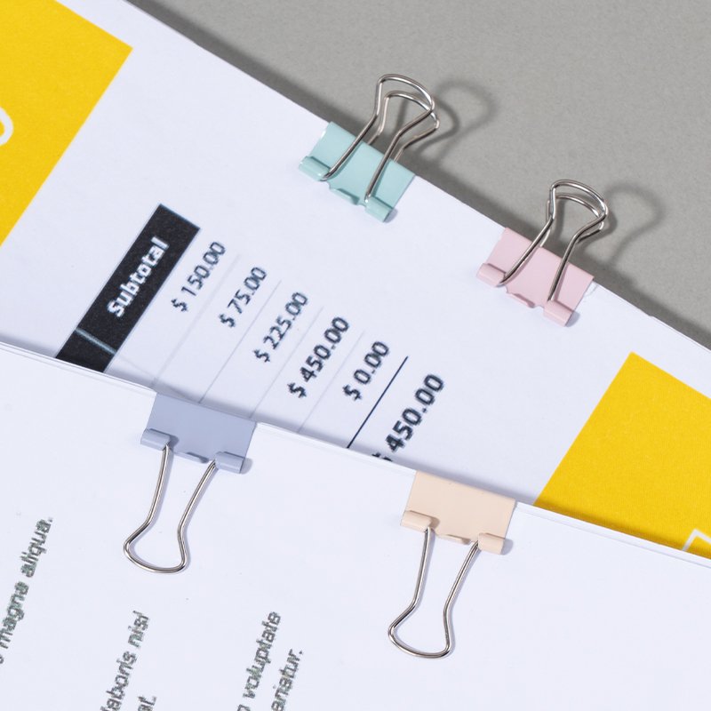 ديلي ملقط ورق - نمرة 6 - 15 مم - أحمر/أصفر/أخضر/أزرق - E8556C