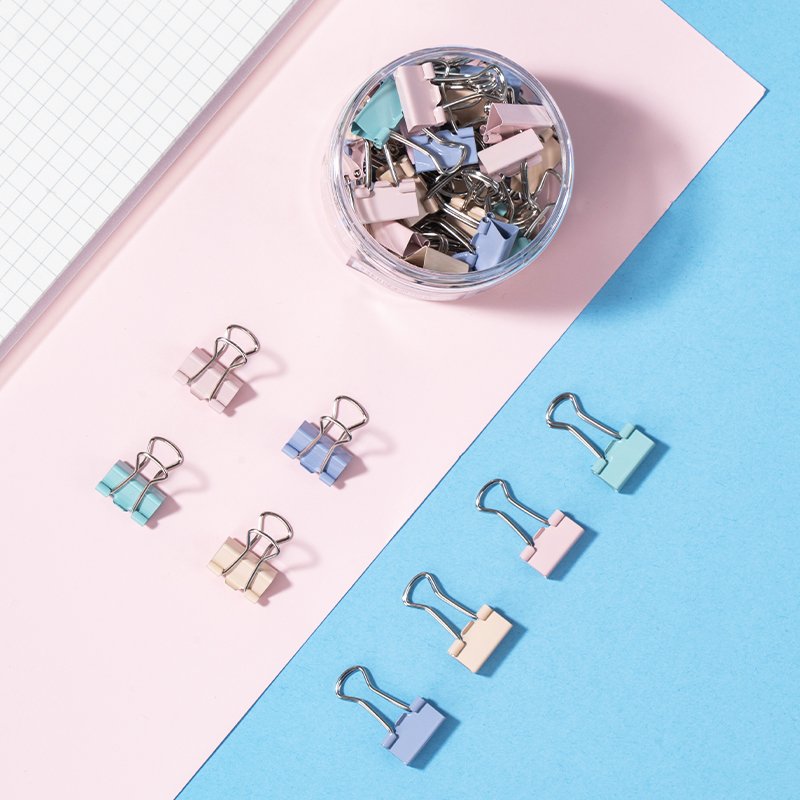 ديلي ملقط ورق - نمرة 6 - 15 مم - أحمر/أصفر/أخضر/أزرق - E8556C