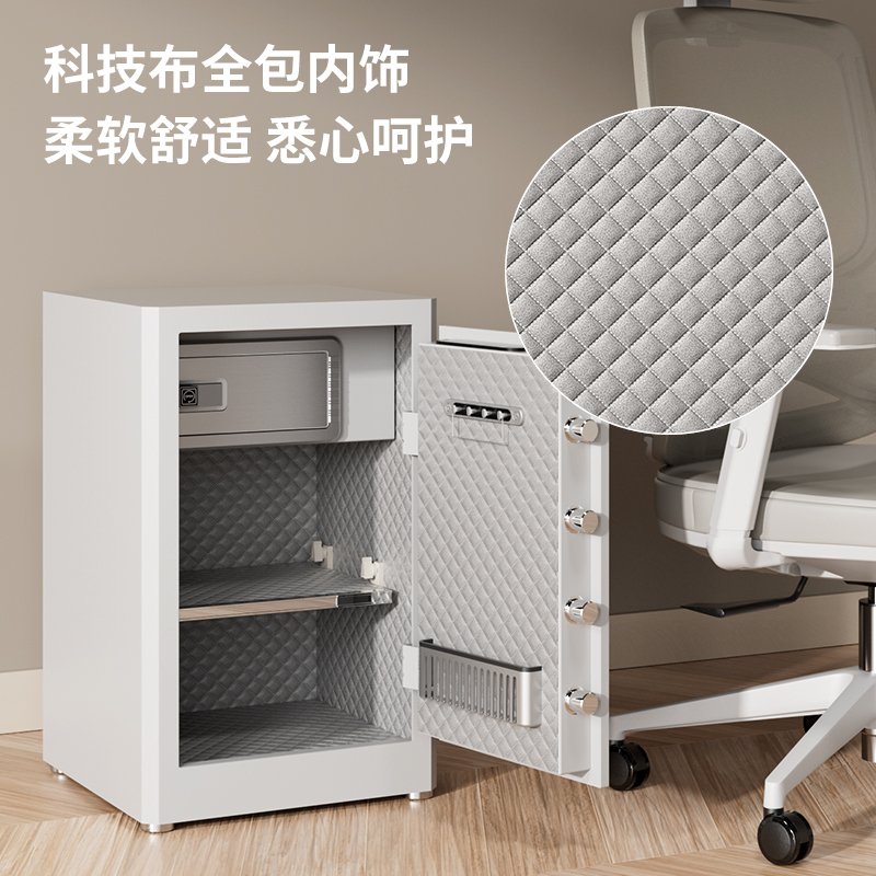 AE130 (4) ديلي خزنة معدنية مسكة ببصمة - حماية (أرقام -بصمة-مفتاح) - 22 كغ - 45*38*32 سم - أسود/أبيض - AE130