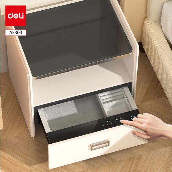 AE300 (4) ديلي خزنة مدمجة كطاولة بجانب السرير - حماية (أرقام-بصمة-مفتاح) - 26.3 كغ - 52*42.5*49 سم - رمادي/ أسود - AE300