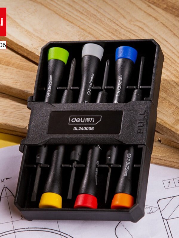 DL240006 7 (4) ديلي مفك براغي دقيق - مجموعة من 6 قطع - أصفر - DL240006