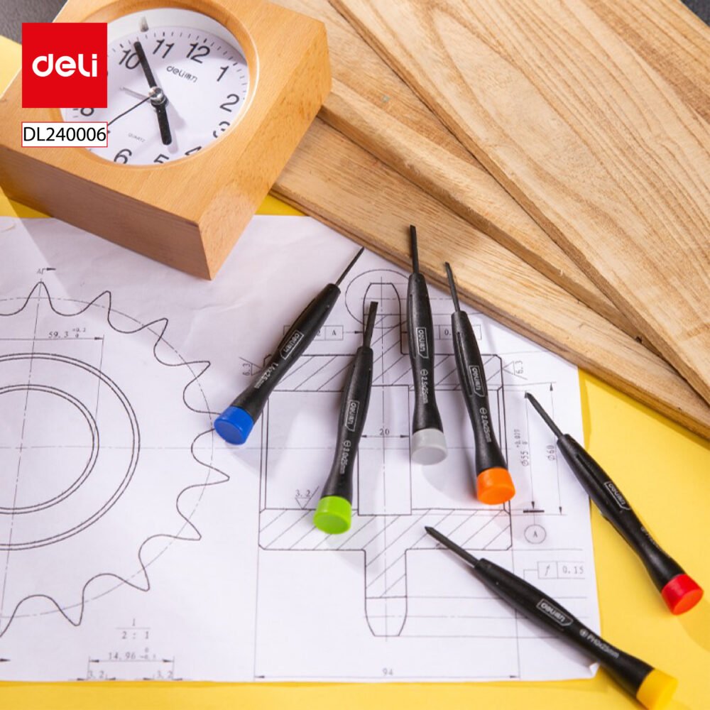 ديلي مفك براغي دقيق - مجموعة من 6 قطع - أصفر - DL240006