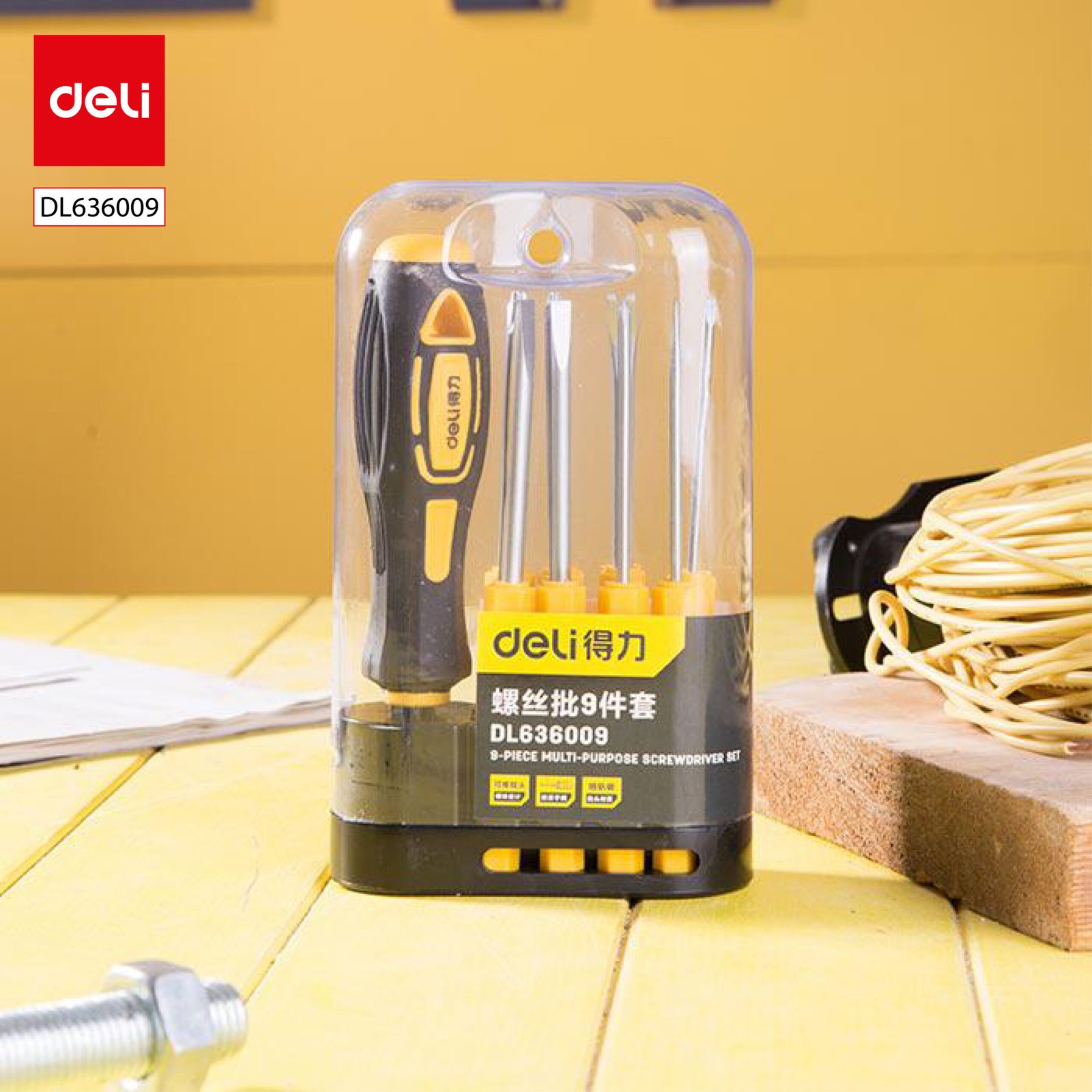 ديلي مجموعة مفكات براغي - 9 قطع/مجموعة - DL636009