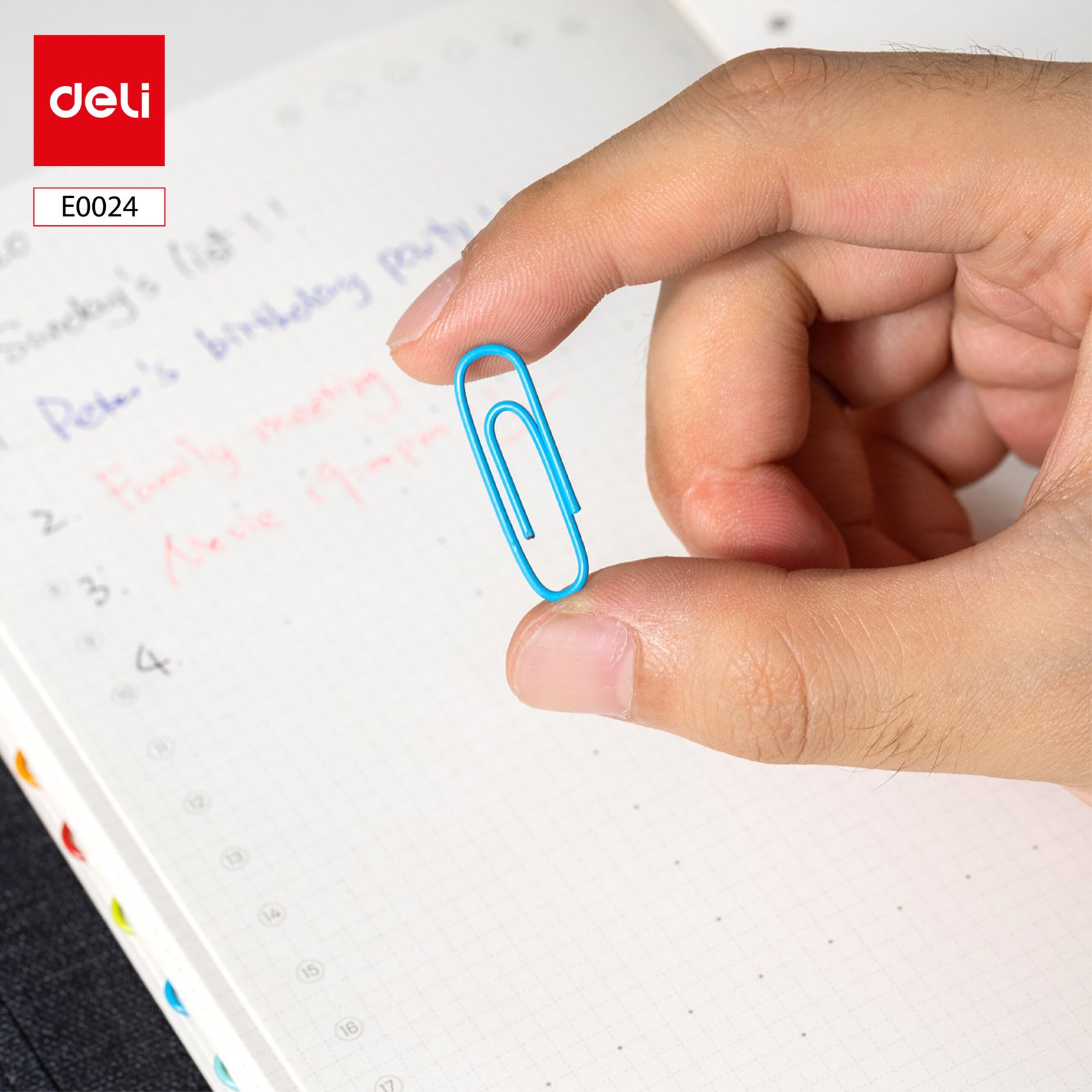 E0024 (4) ديلي مشابك ورق - 3 29 مم - ألوان مختلفة - E0024