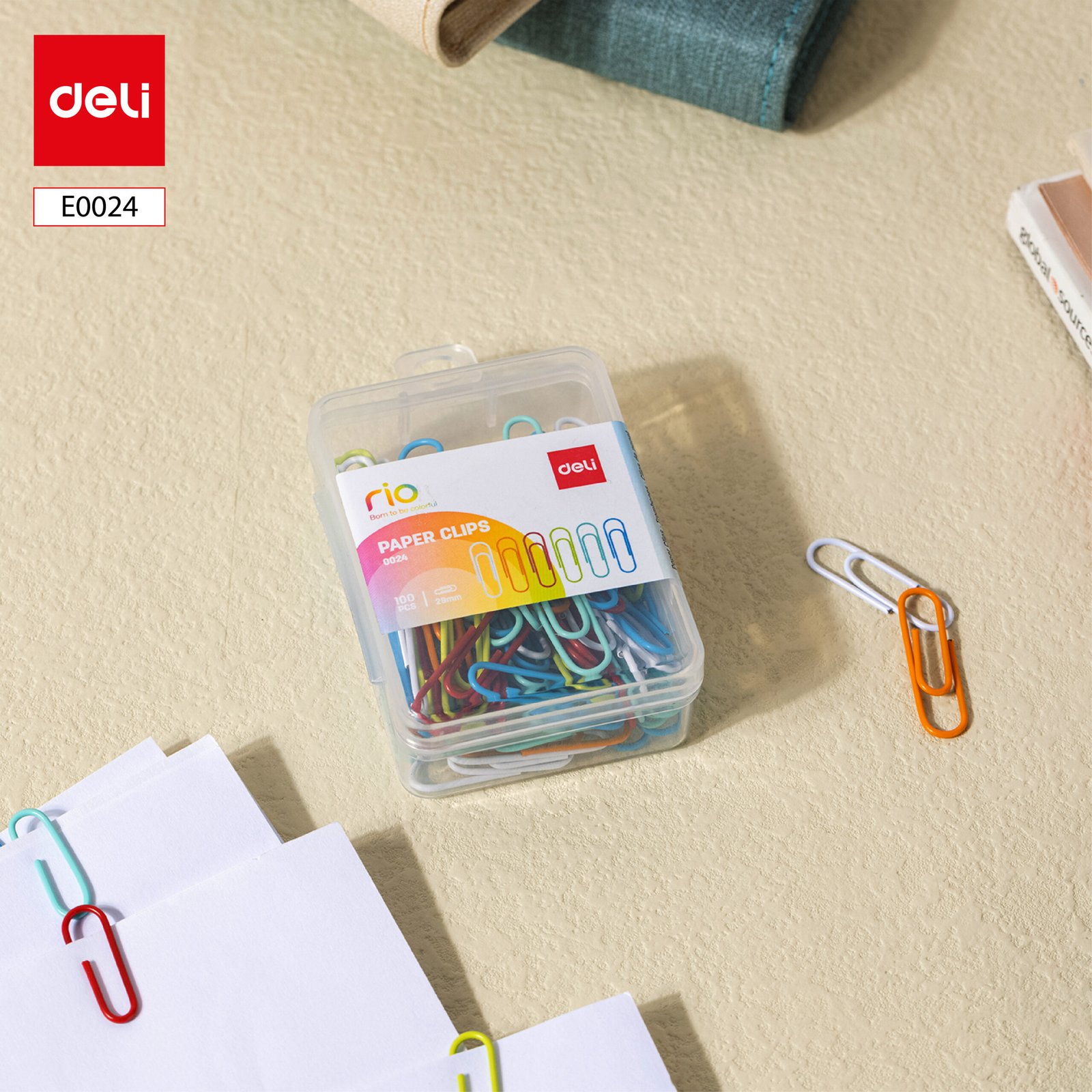 ديلي مشابك ورق - 3 29 مم - ألوان مختلفة - E0024