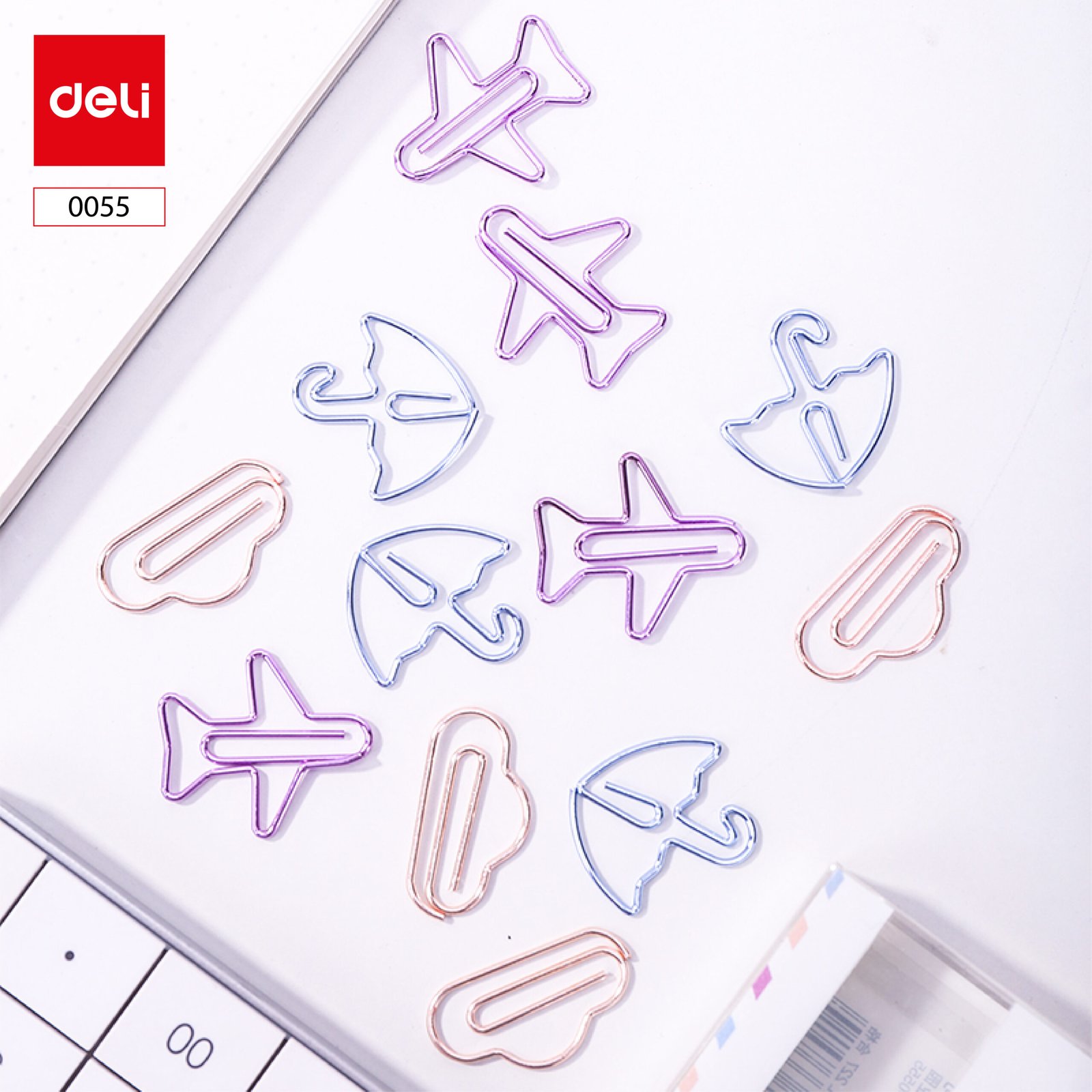 ديلي مشبك ورق - أشكال مختلفة - 12 قطعة/علبة - ألوان مختلفة - E0055