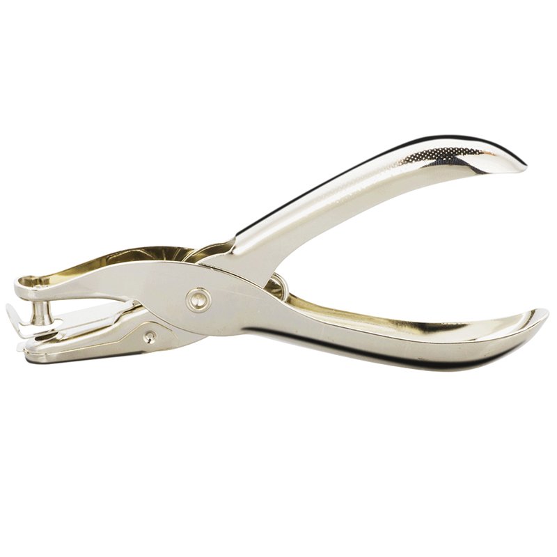 E0114 (1) ديلي ثقابة مقبض - ثقب واحد - 8 صفحات، قطر 6 مم - فضي - E0114