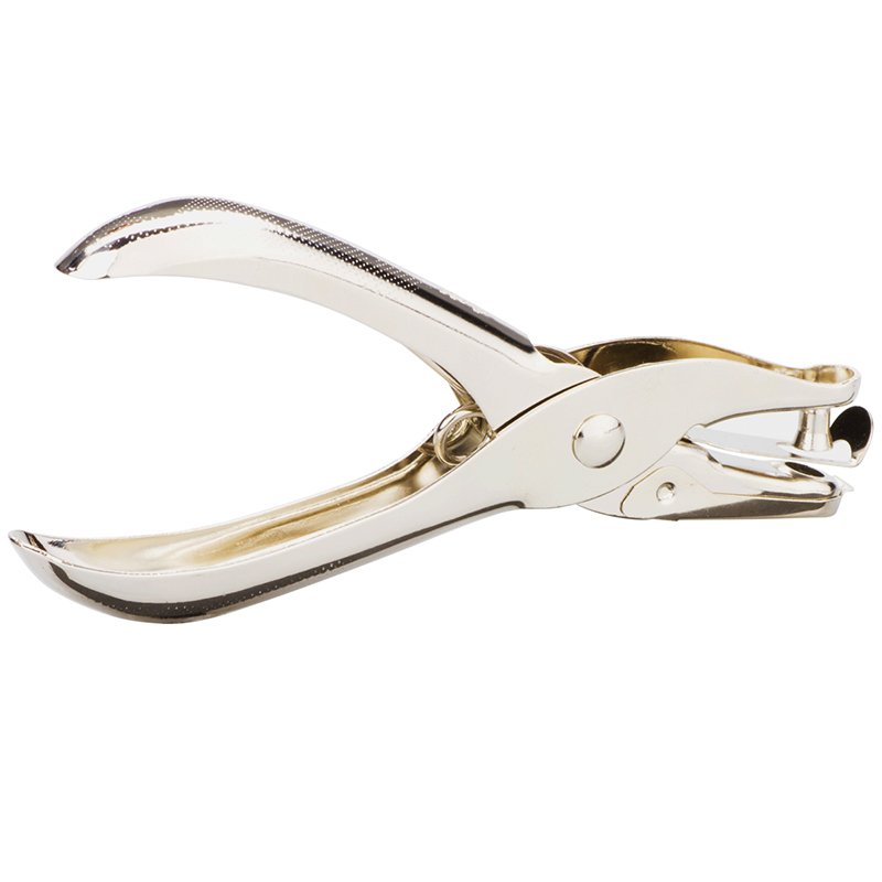 E0114 (2) ديلي ثقابة مقبض - ثقب واحد - 8 صفحات، قطر 6 مم - فضي - E0114