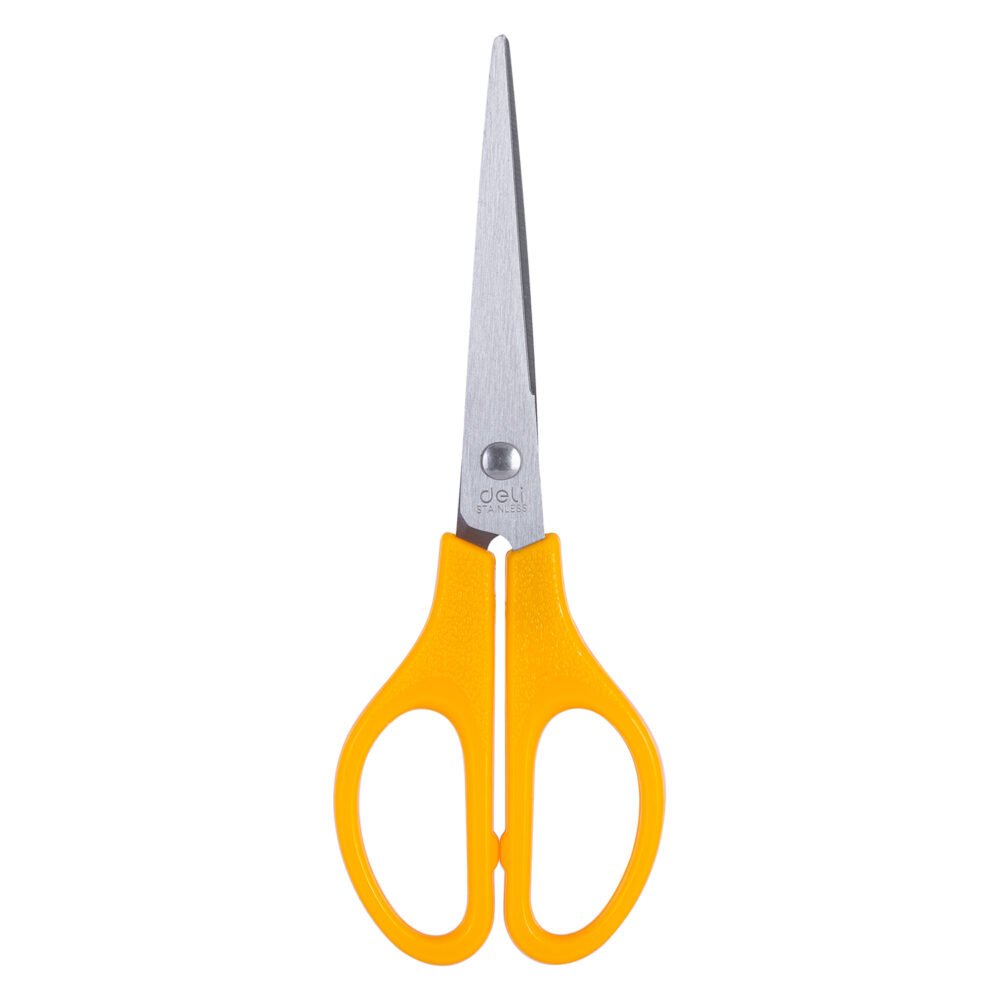 ديلي مقص معدن - مقبض بلاستيك مضغوط - 17 سم - أسود، أصفر - E0603