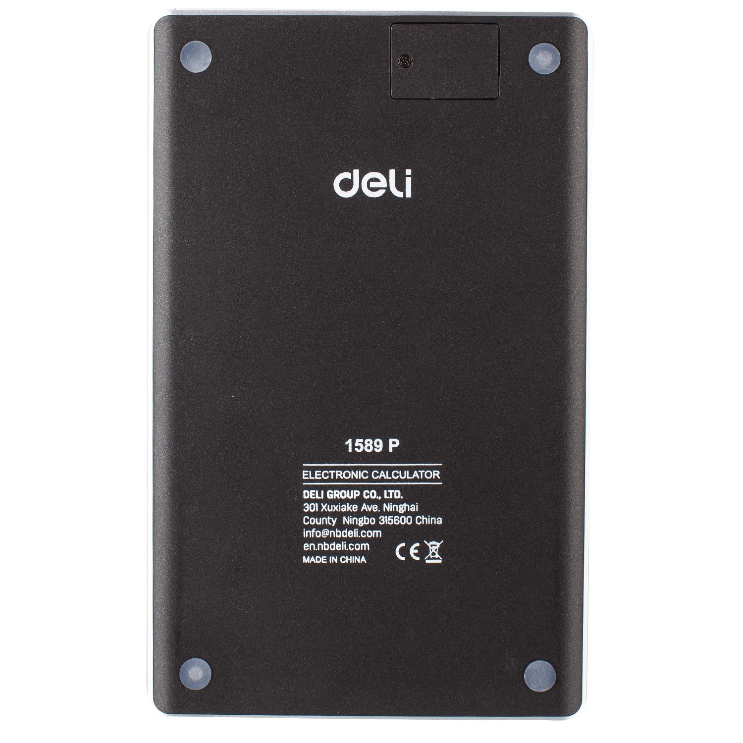 ديلي ألة حاسبة محمولة - مصدرين طاقة - بدن بلاستيك بدون حواف - 12 خانة - أسود E1589P