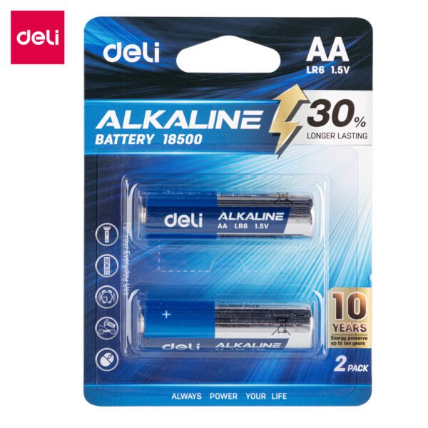 E18500 (4) ديلي بطارية AA ألكالاين - 2 قطعة - 1.5v - أزرق - E18500