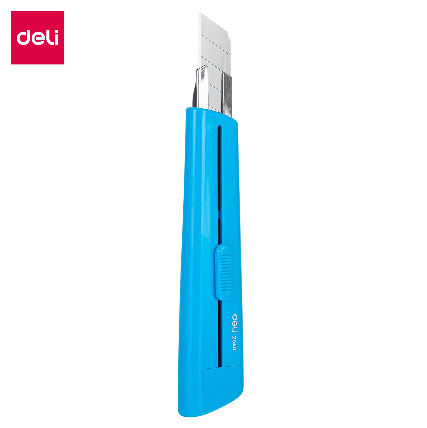 ديلي مشرط بلاستيك سكة معدن عريض - قفل تلقائي - 230×86×23 مم - أزرق - E2040