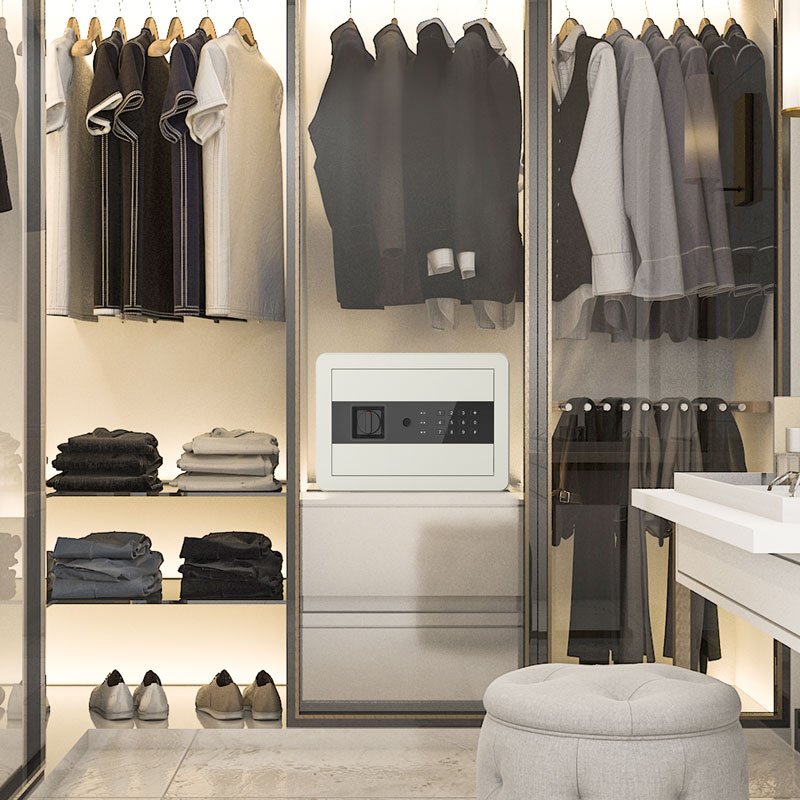 ديلي خزنة معدنية - حماية (أرقام -مفتاح) - 9.2 كغ - 25*35*25 سم - أبيض/ أسود - E27209