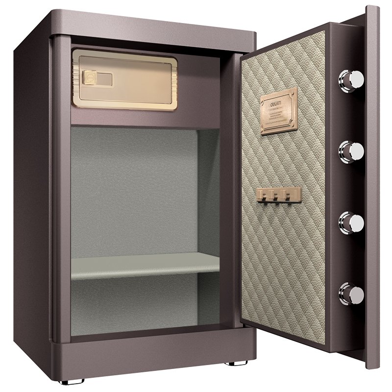 ديلي خزنة معدنية باب مدمج - حماية (أرقام -بصمة-مفتاح) - 43 كغ - 36*38*60 سم - بني - 33578