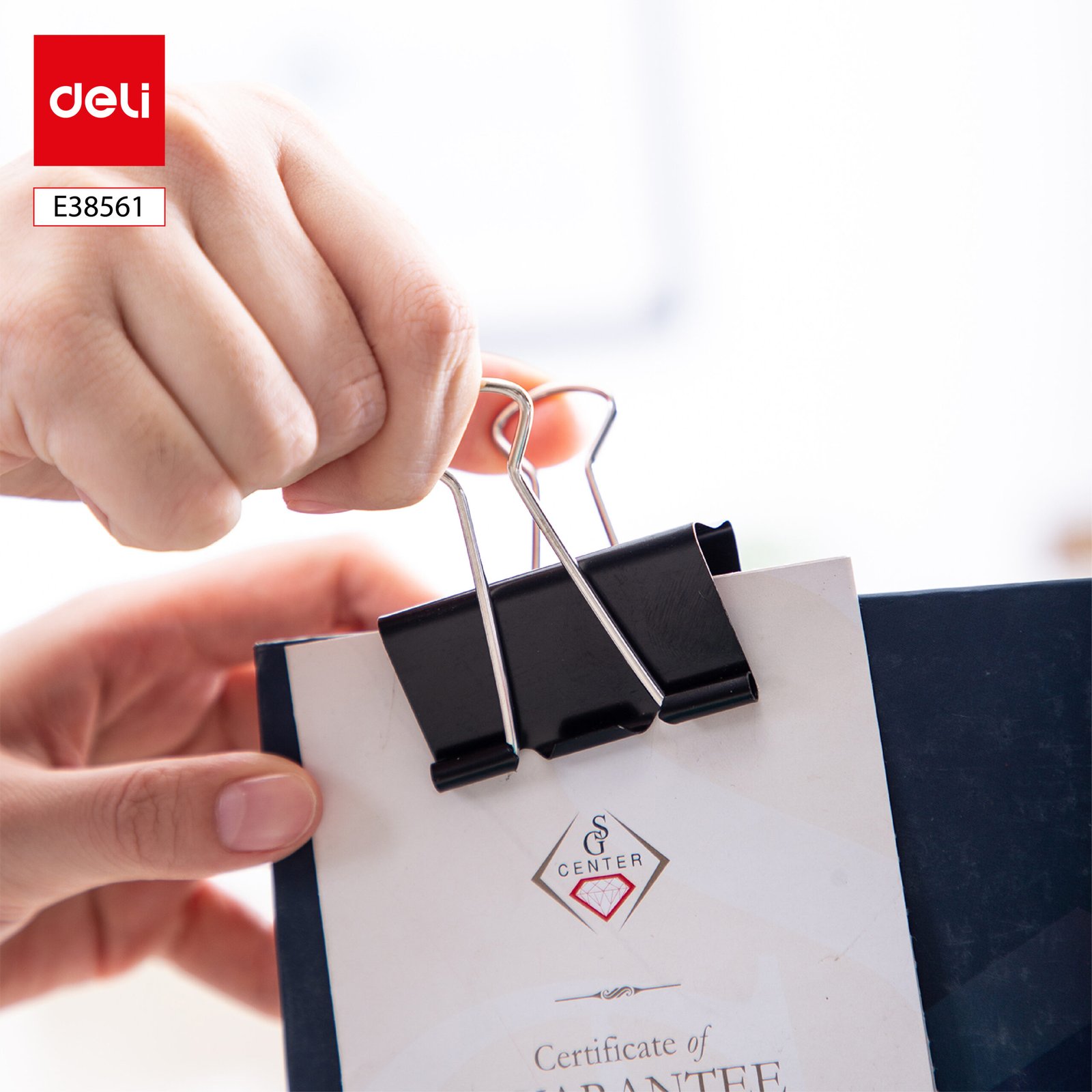 E38561 (2) ديلي ملقط ورق - 51 مم - أسود - E38561