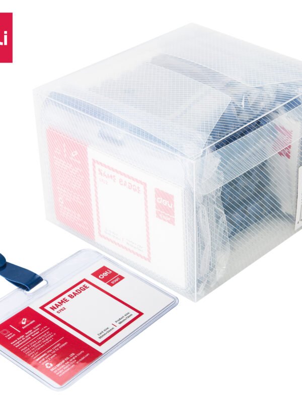 E5752 (8) ديلي بطاقة اسمية عرضية A1 - مع مشبك تعليق كحلي - قياس البطاقة 90*54 مم - E5752