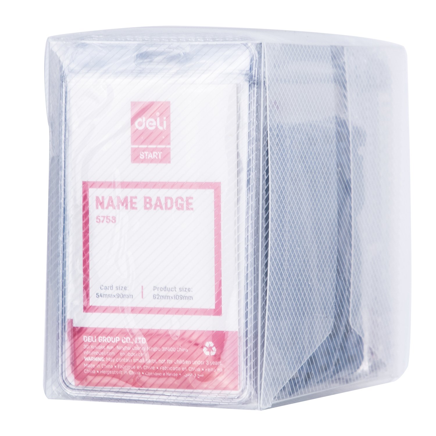 ديلي بطاقة اسمية طولية B1 - مع مشبك تعليق كحلي - قياس البطاقة 90*54 مم - E5753