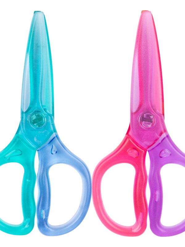 ديلي مقص بلاستيك مدرسي للأطفال - 12 سم - ألوان شفافة مختلفة E6067