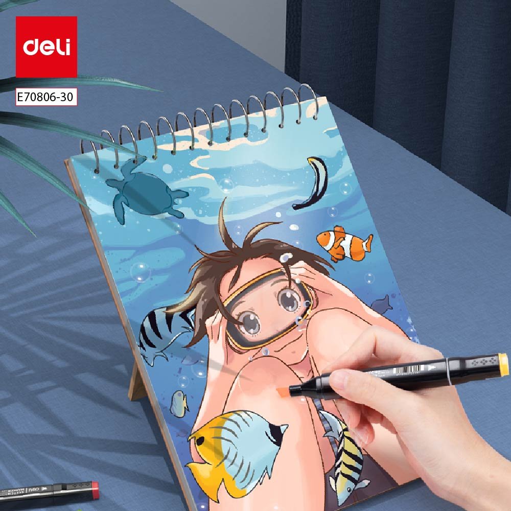 ديلي سكيتش ماركر - طرفين - مع حقيبة - مجموعة 30 قلم - E70806-30