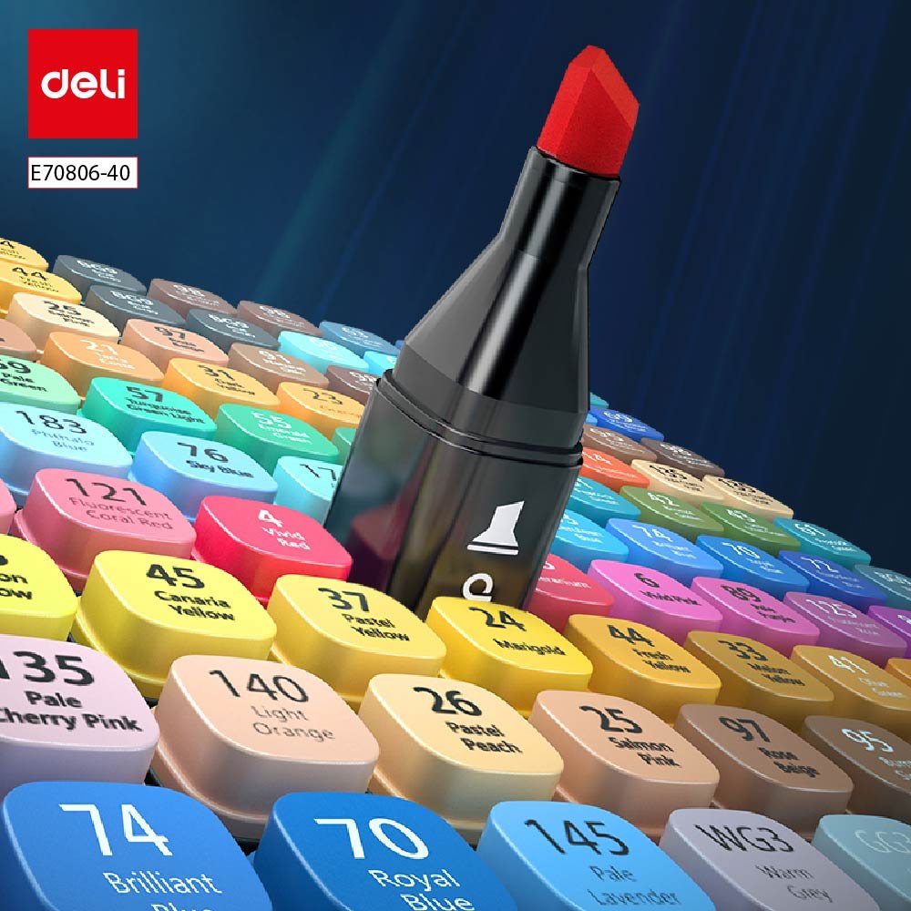 E70806-40 (3) ديلي سكيتش ماركر - طرفين - مع حقيبة - مجموعة 40 قلم - E70806-40