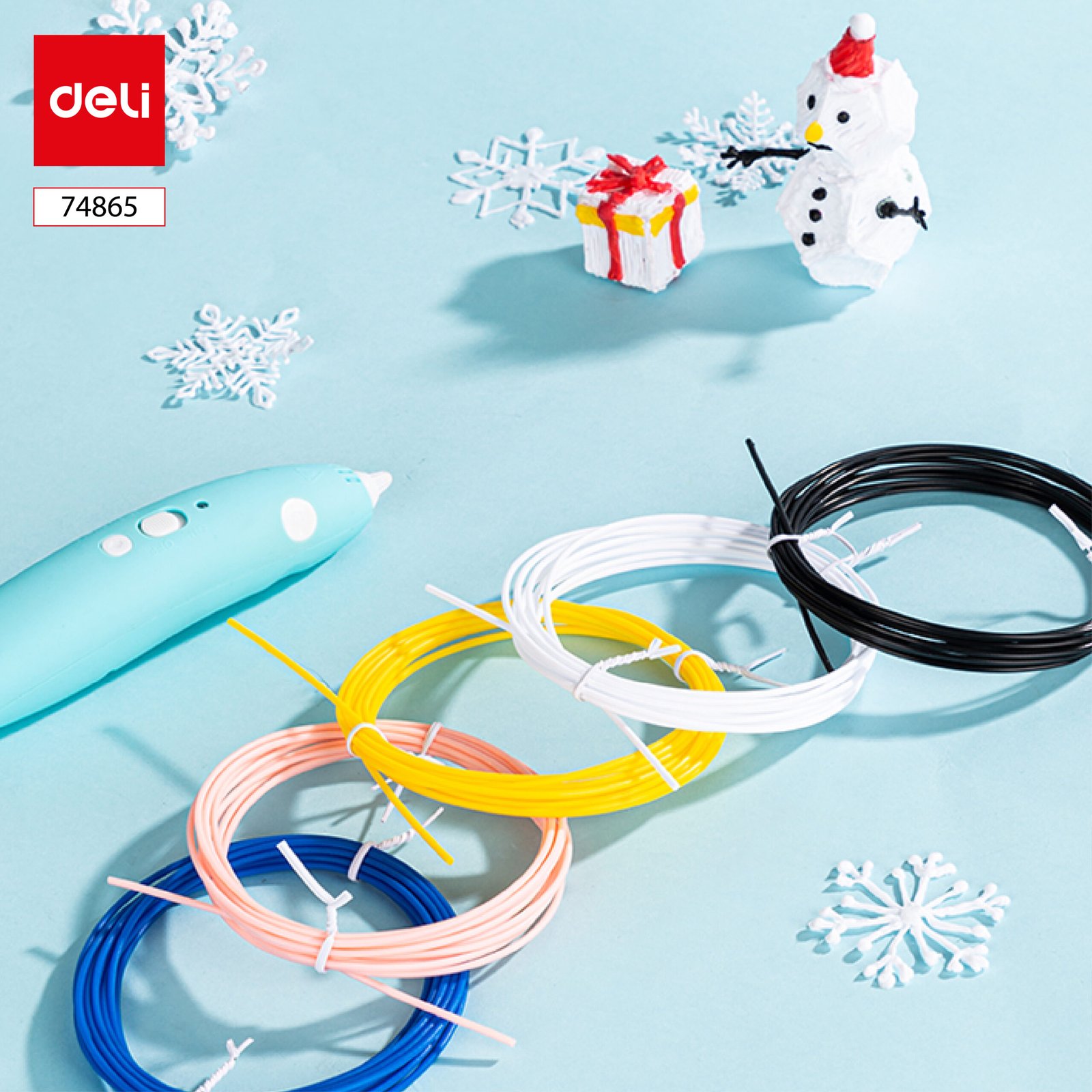 ديلي مجموعة مواد لطابعة الرسم ثلاثية الأبعاد - 3 أمتار - 5 ألوان - E74865