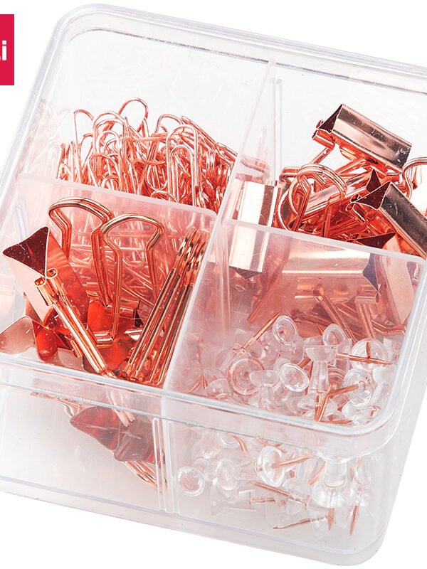 E78551 (6) ديلي مجموعة تنظيم مكتب - مشبك، دبوس، ملقط - ذهبي - E78551