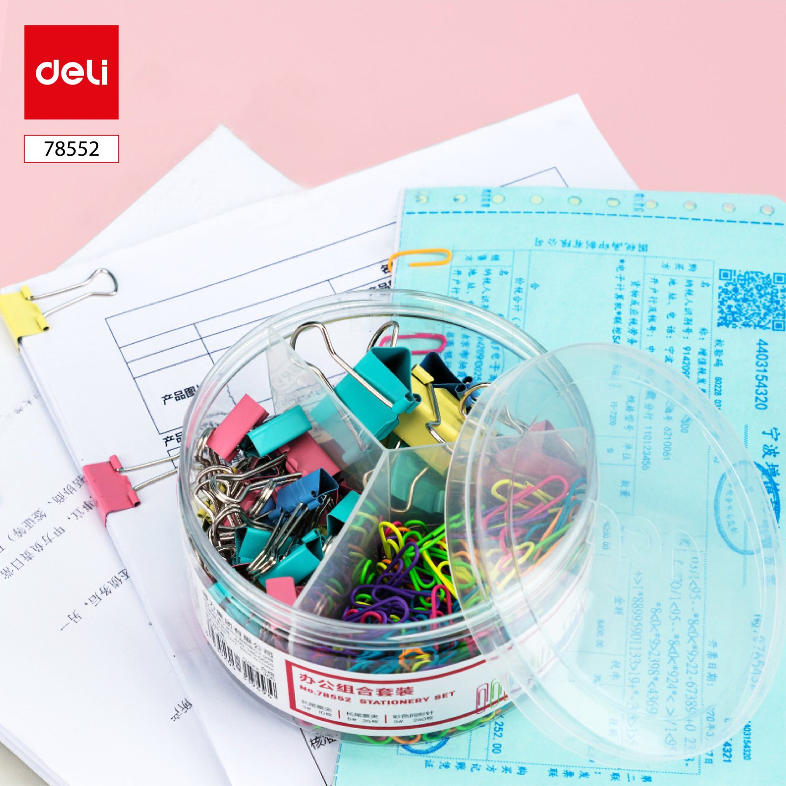 ديلي ملقط ورق - نمرة 2 - 41 مم - أحمر/أصفر/أخضر/أزرق - E8552C