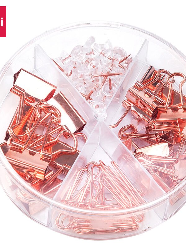 E78553 (5) ديلي مجموعة مشابك دبابيس مكتب - 100*100*27 مم - ذهبي - 78553