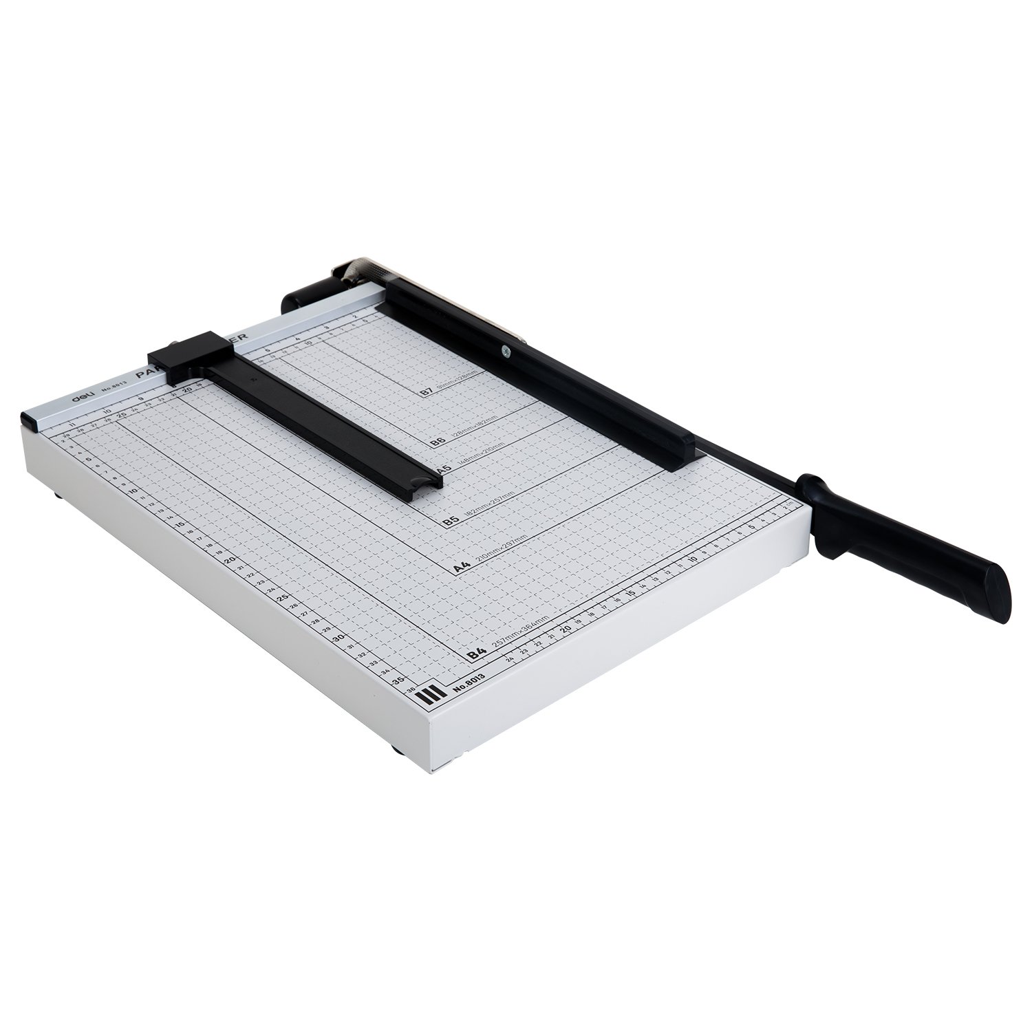 ديلي مقطع ورق سكين معدن - طبلية قياس B3 - مقبض وقفل حماية - أبيض - E8013