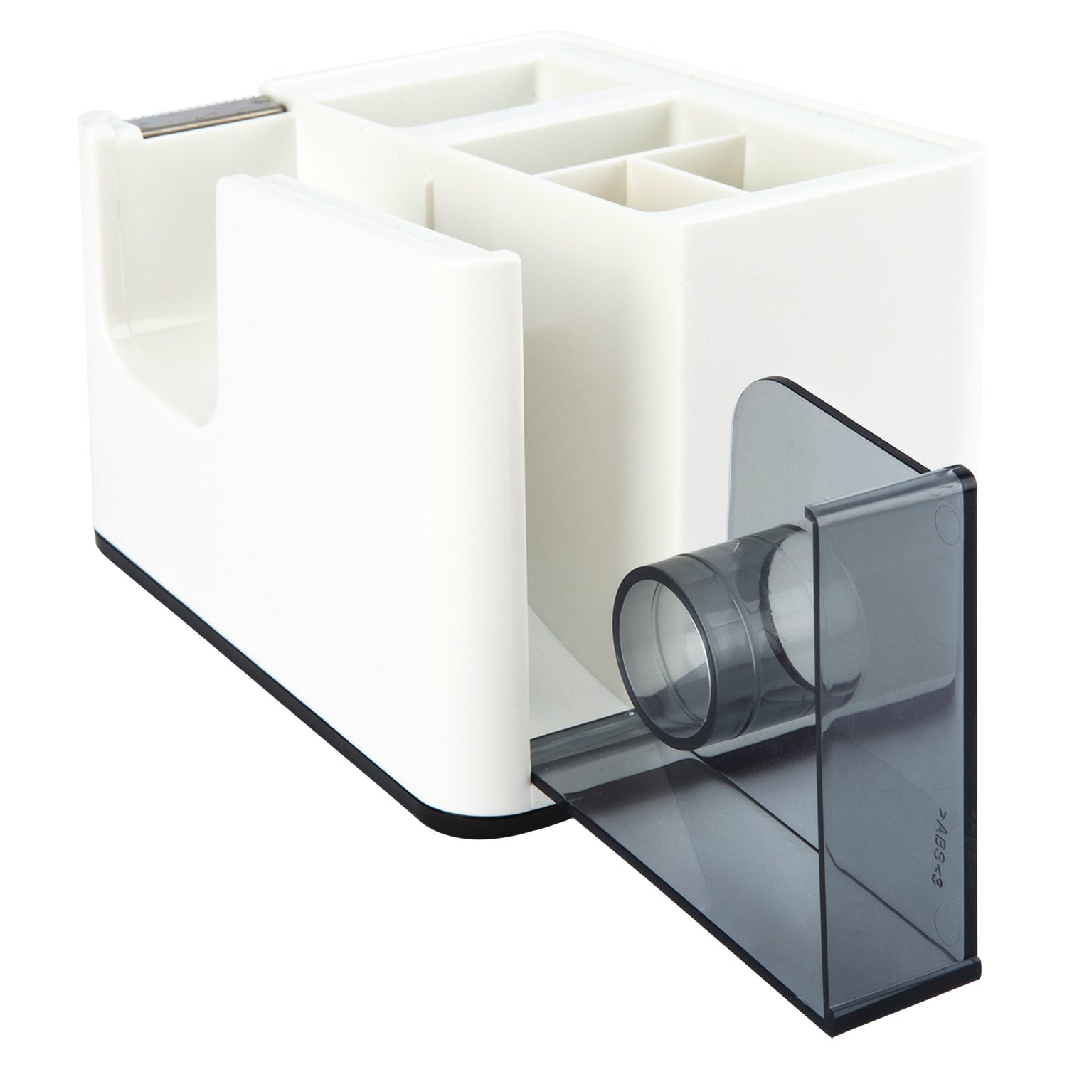 E809 (2) ديلي مقلمة مكتبية مع قطاعة شريط لاصق - أبيض/أسود E809