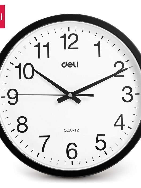 ديلي ساعة جدارية - 33*29*4 سم - 12 بوصة - أبيض/ أسود - E9005